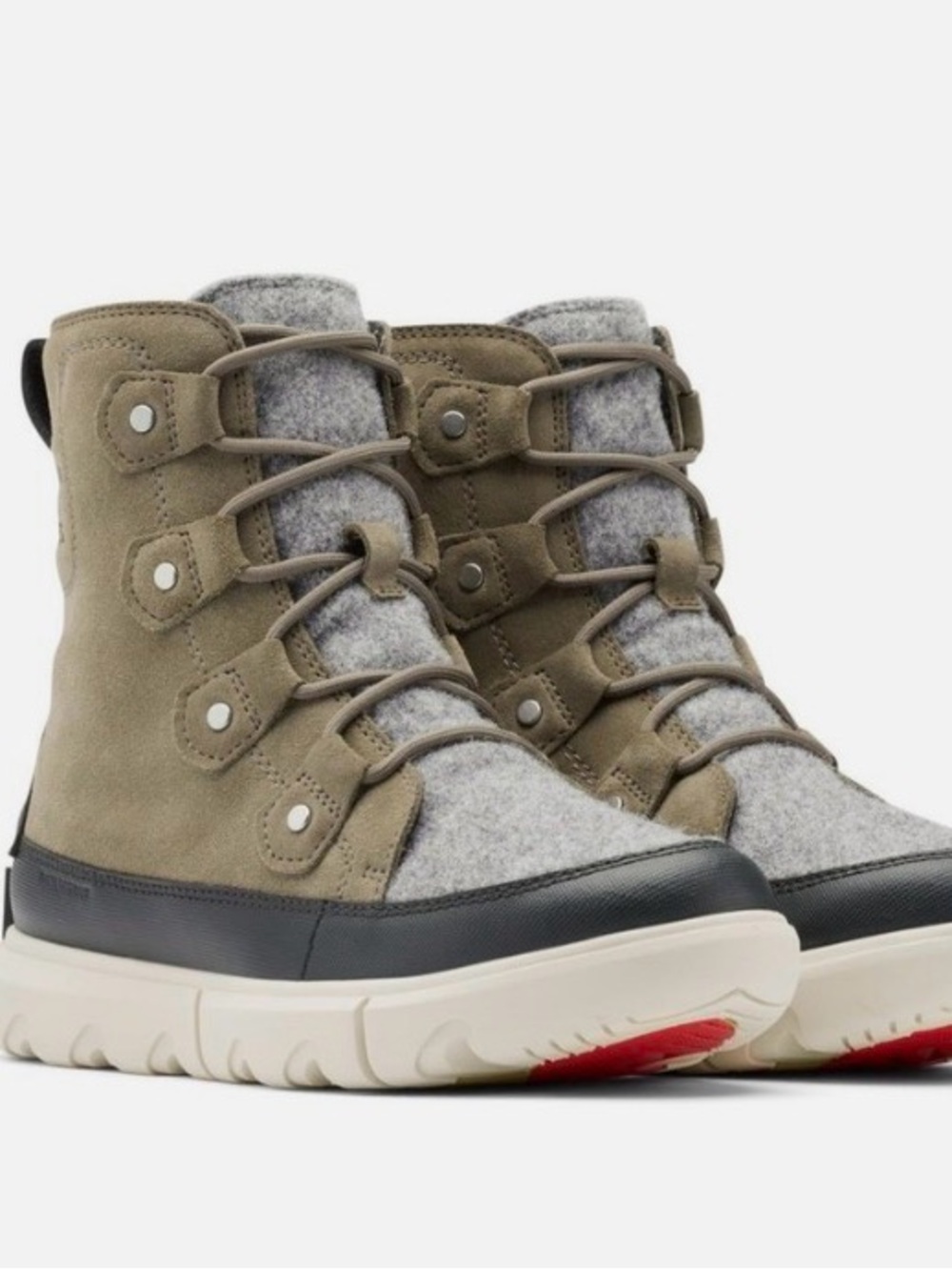 Sorel Explorer II Joan Taupe & Gray Women’s Lace-Up Winter Boots
